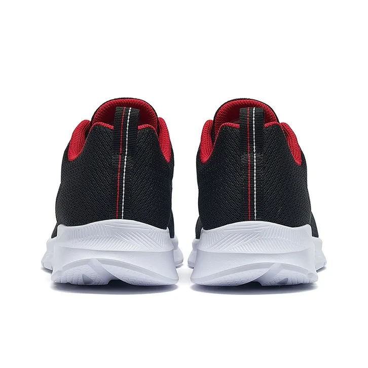XTEP Durable Breathable Lightweight Low Top Casual Running Shoes Men's Black Red-4