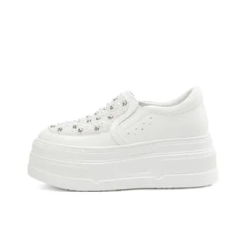 Rosa Bianca Lightweight Height Increasing Low Top Skateboard Shoes Women's White
