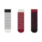 ④Autumn-Winter Fashion Stripes Versatile Socks Combination (White+Red and White Stripes+Black and Red Stripes)