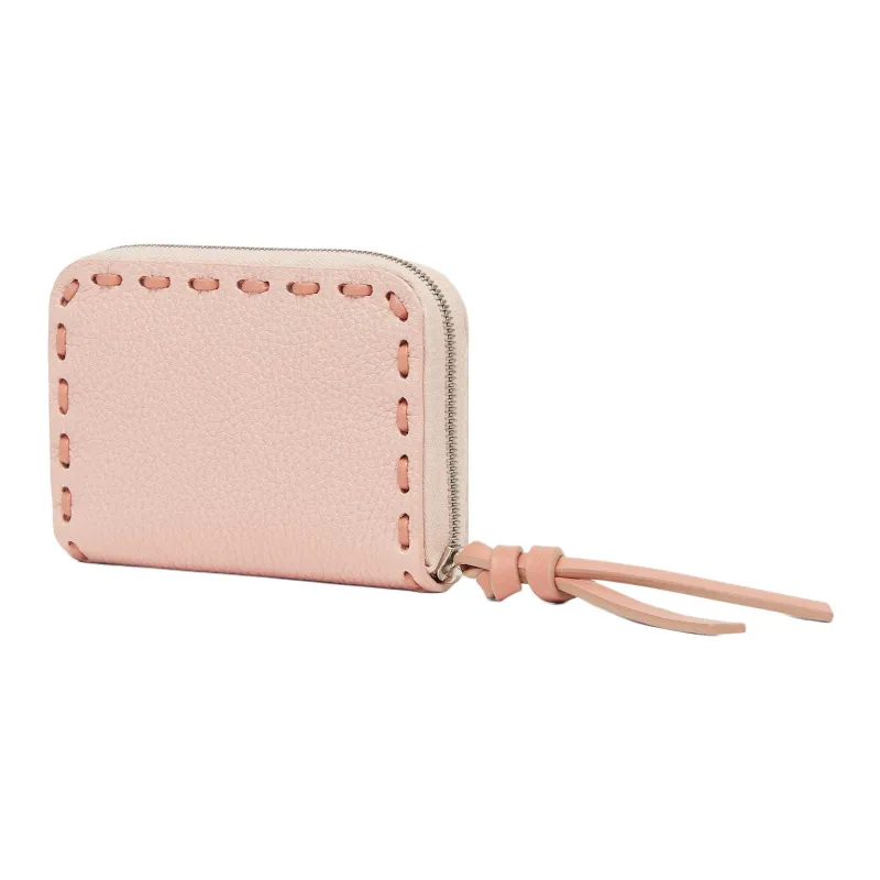 FENDI Peekaboo Leather Wallet Mini Women's Pink-1