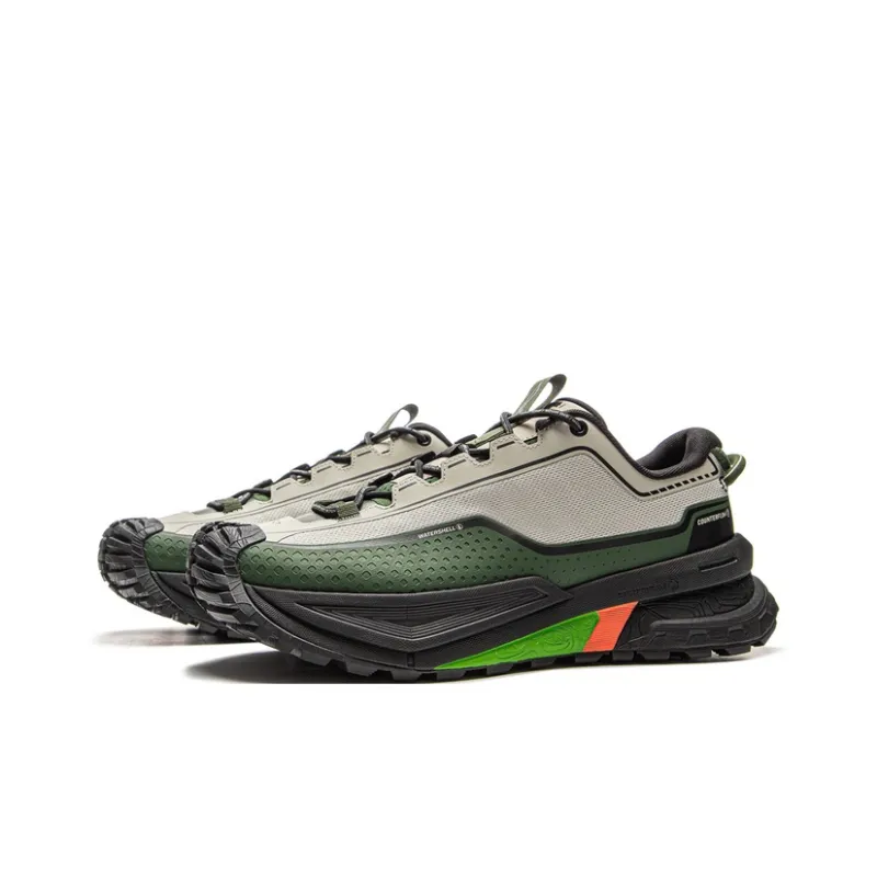 LiNing CF Su Xingchuan Cushioned Slip-Resistant Abrasion-Resistant Low-Top Trekking Shoes Unisex Gray Green-2