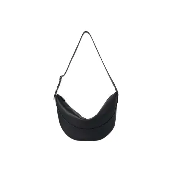THE ROW Cow Leather Crescent Bag Crossbody Bag Shoulder Bag Unisex Black