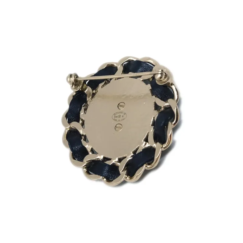 CHANEL Gold-plated Leather Brooches Women's Gold-2