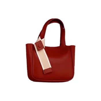 Boniu PU Basket Bag Crossbody Handbag Women's Red