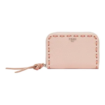 FENDI Peekaboo Leather Wallet Mini Women's Pink