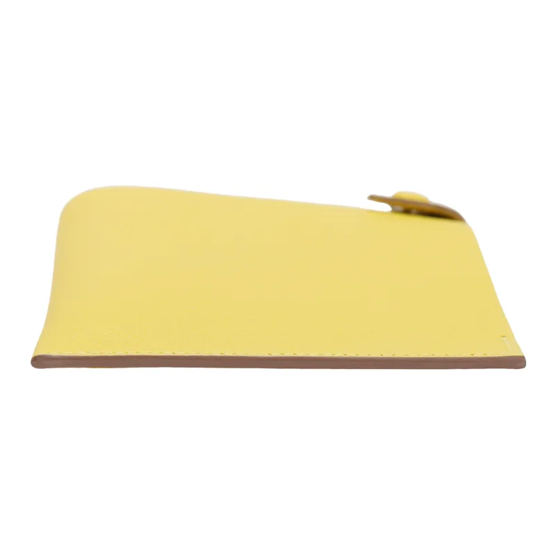 HERMES Tarmac Epsom Leather Passport Holder Trumpets Unisex 9R Lime Lemon-3