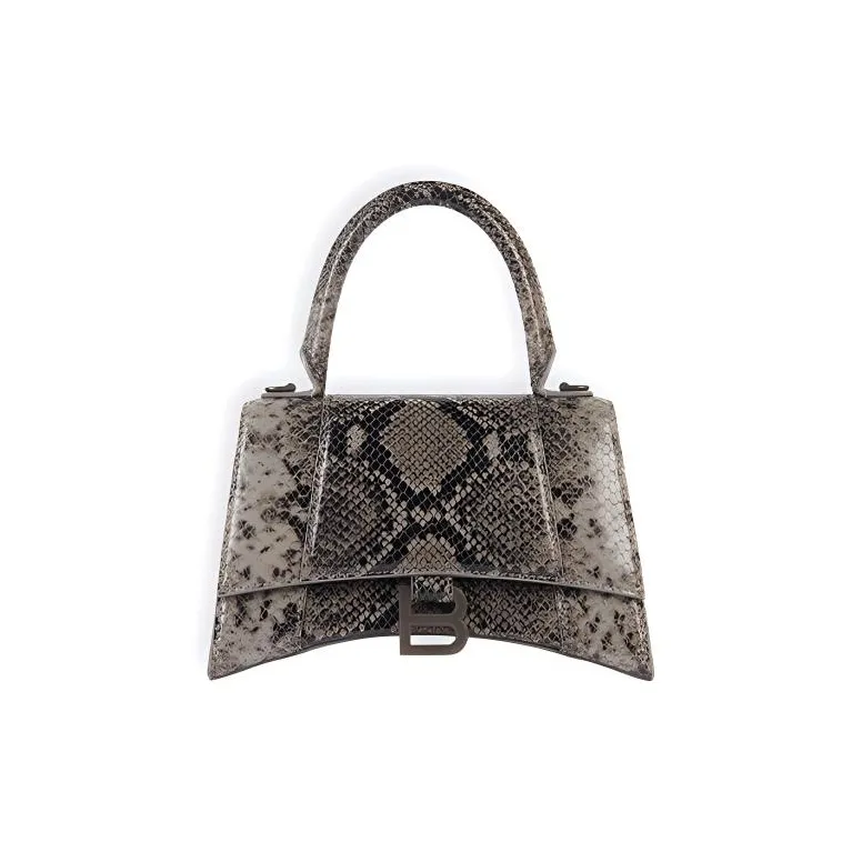 Balenciaga Hourglass Leather Hourglass Bag Shoulder Bag Crossbody Bag Handbag Women's Gray-0