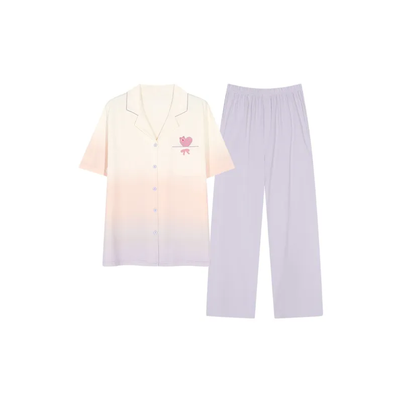 XIAFENYAN Pajama Set Women's Gradient Purple-0