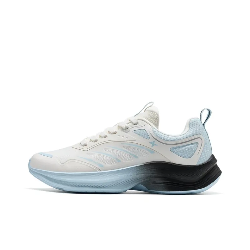 XTEP Durable Breathable Coverage Low-Top Casual Running Shoes Men's White Blue-0