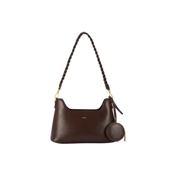 AJIDOU Artificial Leather Shoulder Bag Medium Size Women's Coffee