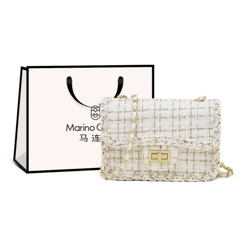 Marino Orlandi Fabric With Synthetic Leather Small Square Bag Shoulder Bag Women's Ecru