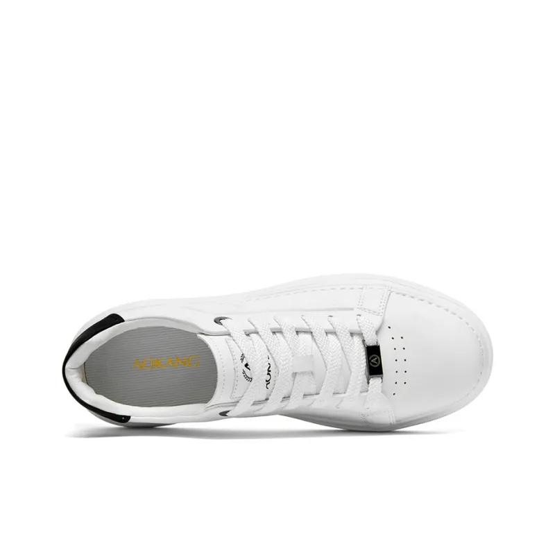 AOKANG Air Force One Series Skateboard Shoes Men Low Top White Black White-4