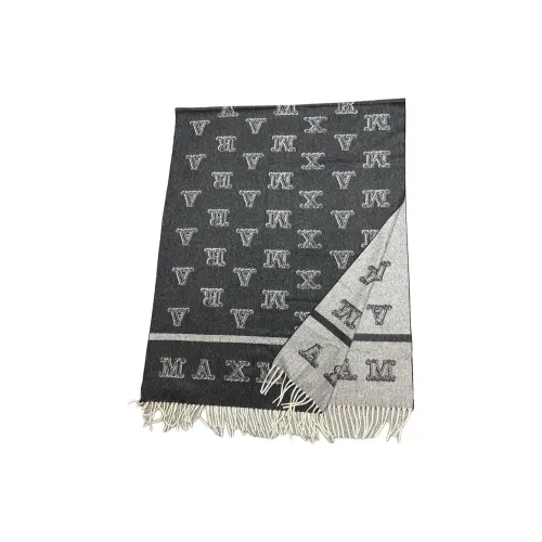 MaxMara Cashmere Knit Scarves Unisex Black