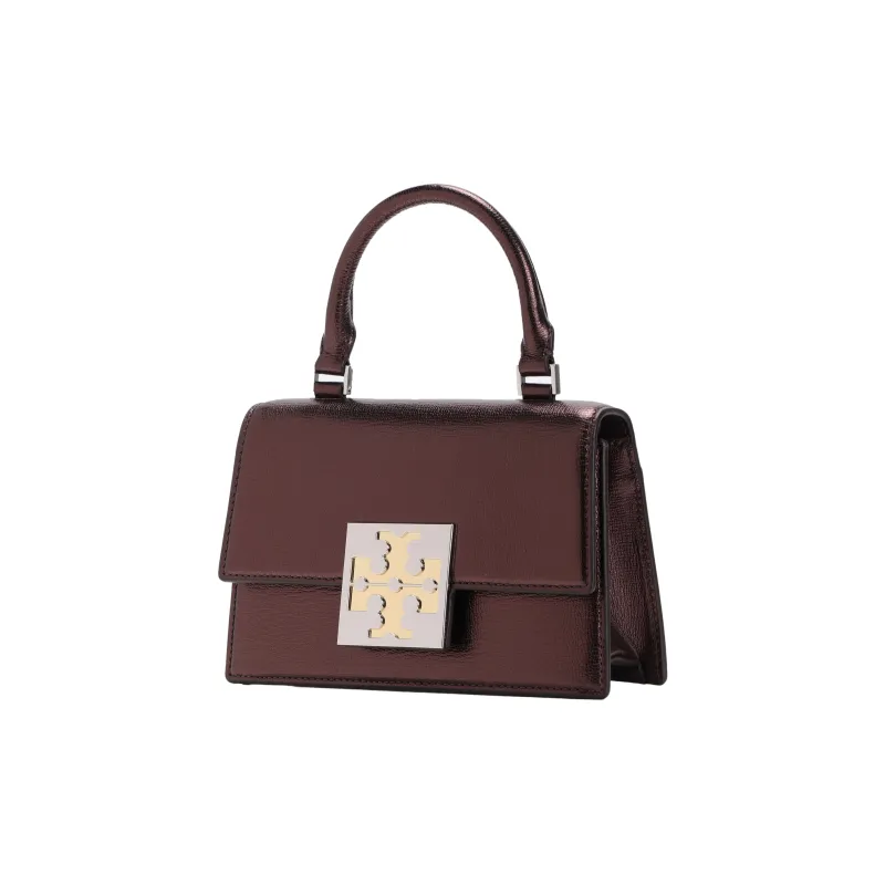 TORY BURCH BON Leather Shoulder Bag, Crossbody Bag, Handbag Mini Women's Black Cherry-1