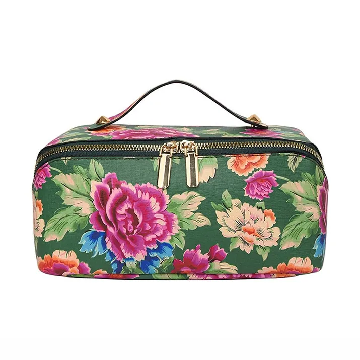 Boniu Polyurethane Makeup Bag Regular Women's Red/Green-3