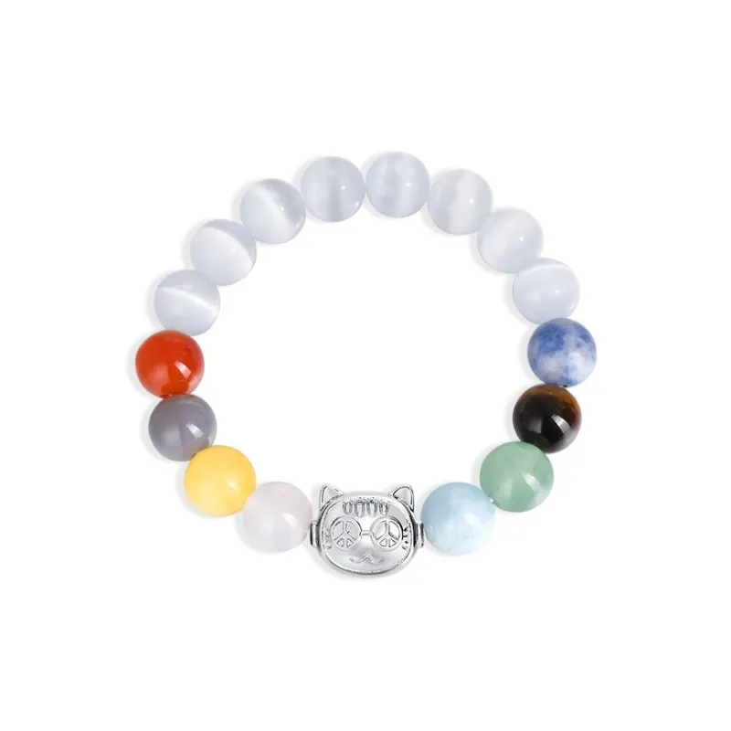 PEACE & CAT Glass Cat Eye Bracelets Unisex-4