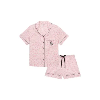 Victoria's Secret Pajama Set Women's Pink Leopard Print