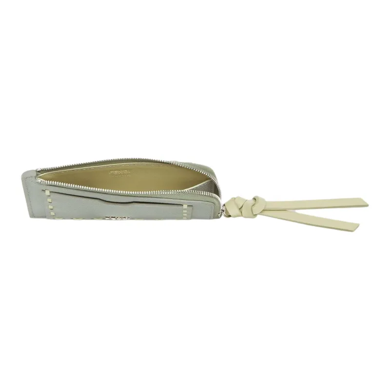 FENDI Peekaboo Calfskin Card Holder Women's Green-2