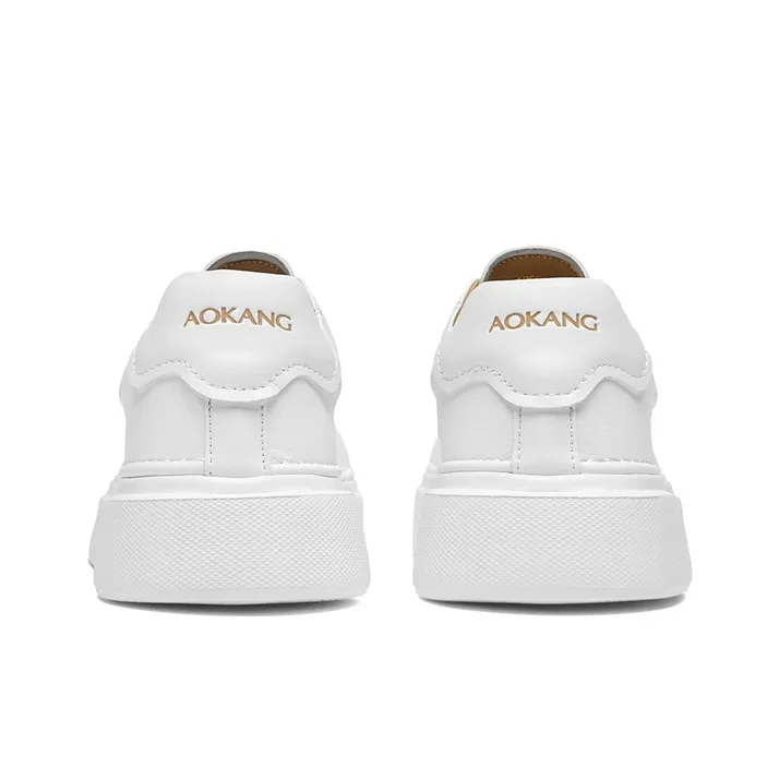 AOKANG Air Force One Series Skateboard Shoes Men Low Top White Black White-12