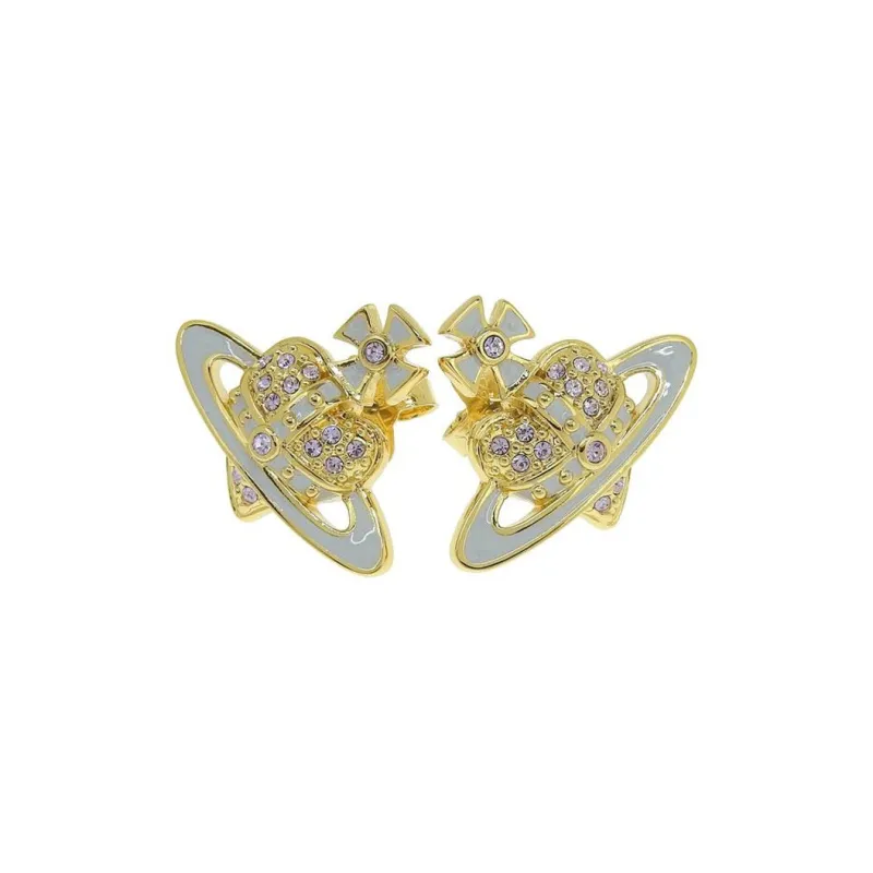 Vivienne Westwood Enamel, Crystal Earrings Women's Gold-1