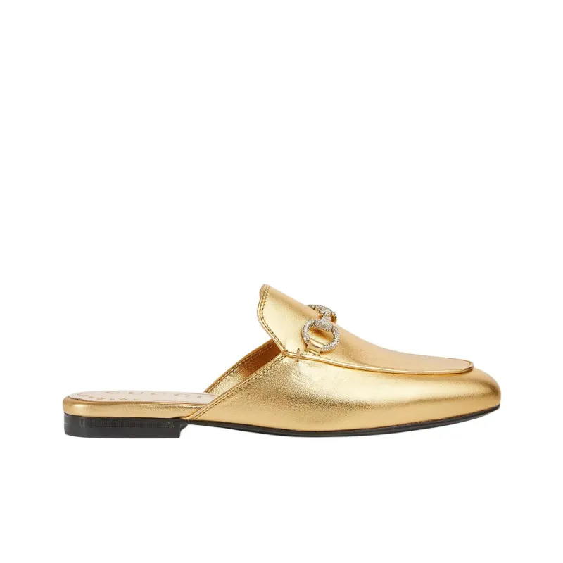 GUCCI Nojum Closed Toe Slippers Women's Gold-1