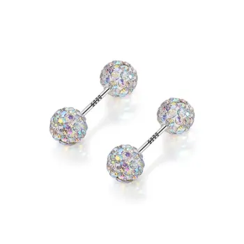 GLOIRE S999 Fine Silver Stud Earrings Unisex