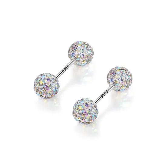 GLOIRE S999 Fine Silver Stud Earrings Unisex-0