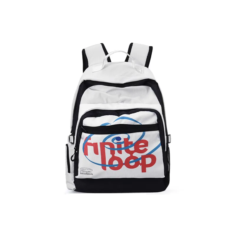 DRACONITE Polyester Student Backpack Backpack Multi-Compartment Backpack Unisex Cerulean White-36