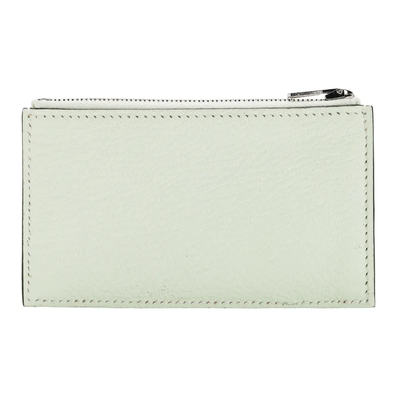 HERMES Crocodile Mysore Goat Skin Card Holder Women's Light Green/Green-2