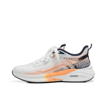 Warrior Breathable Height Increase Low Top Running Shoes Men's White Dark Blue Orange