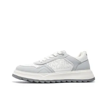 NAVIGARE Small Sailboats Lightweight Height Increasing Low Top Casual Shoes Men's White Gray