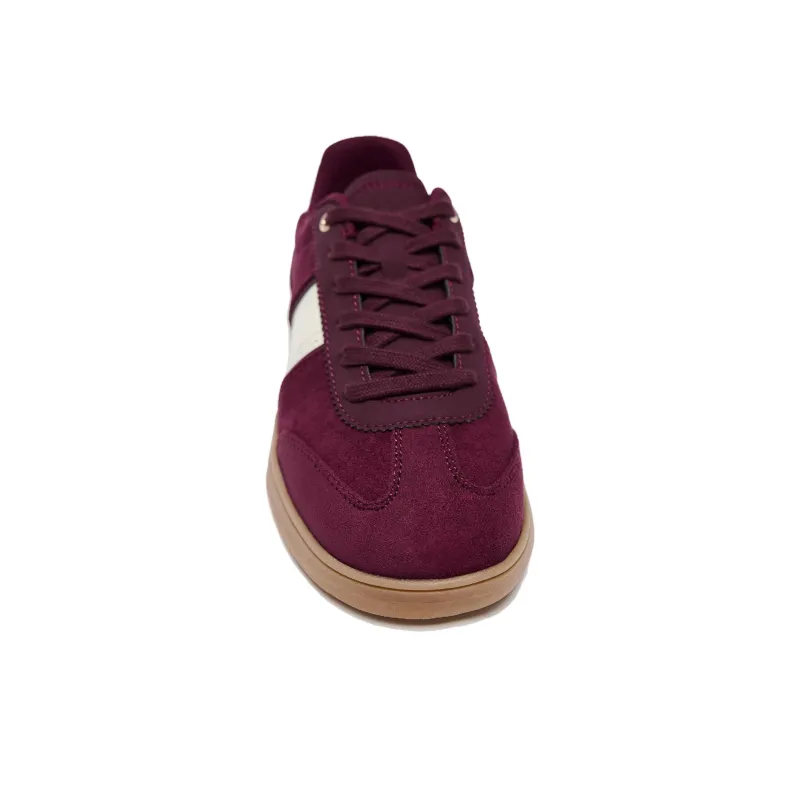 ZARA Low Top Skateboard Shoes Women's Dark Red Color-2