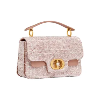 DIOR Jolie Cotton Handbag Small Size Women's Rose Pink