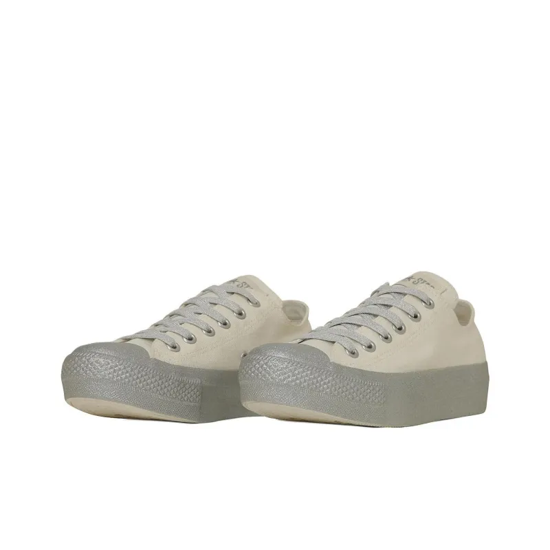 Converse All Star Anti Slip Wear Resistant Low Top Canvas Shoes Women's Beige-2