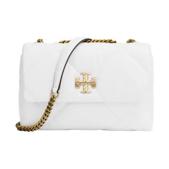 TORY BURCH Kira Diamond Quilt Small Convertible Shoulder Bag Blanc