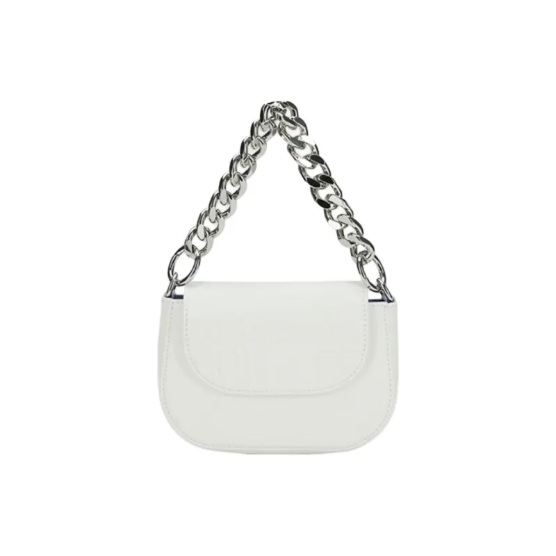 FANSIZHE Jeans Couture PU Synthetic Leather Handbag Women's White-0
