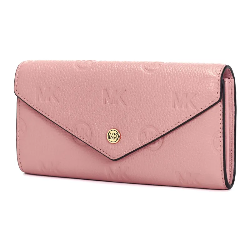 MICHAEL KORS Jet Set Travel Leather Wallet Large Size Women's Pink-1