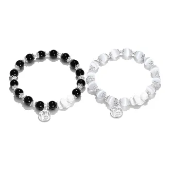 D.K.X Glass Cat Eye Jade Bracelets Unisex