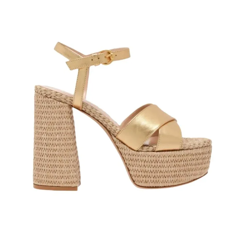GIANVITO ROSSI Bebe Strap Sandals 7cm Women's Gold-1