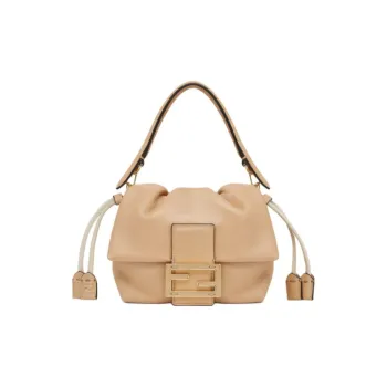FENDI Baguette Leather One Shoulder Handbags Small Size Women's Pink