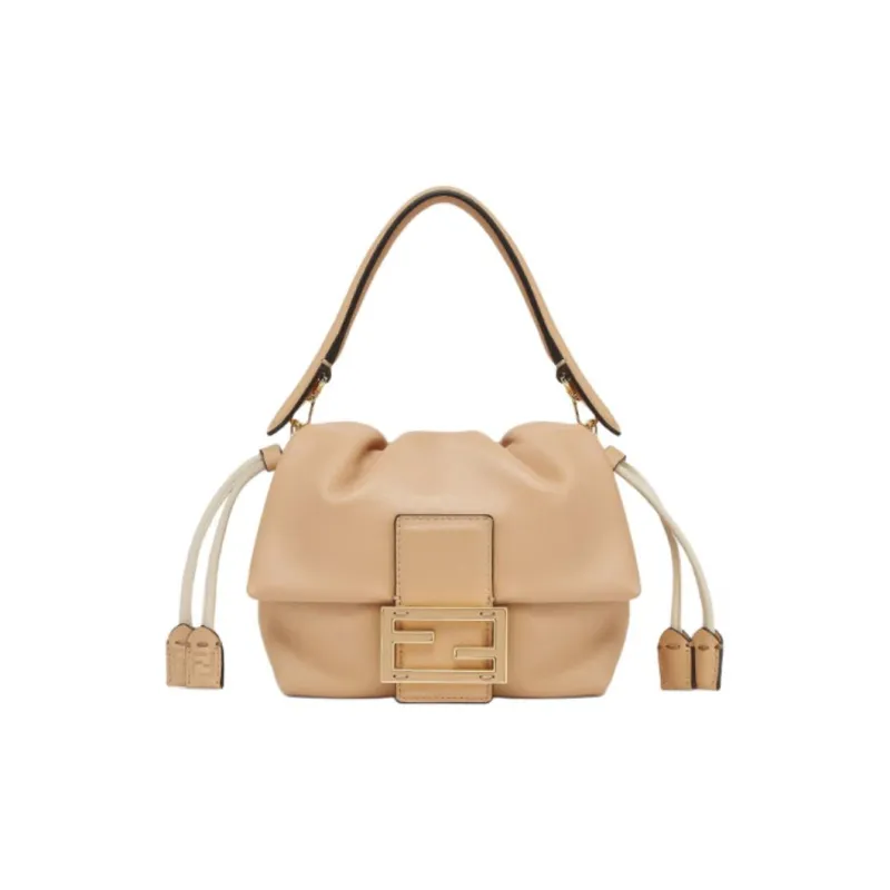 FENDI Baguette Leather One Shoulder Handbags Small Size Women's Pink-0