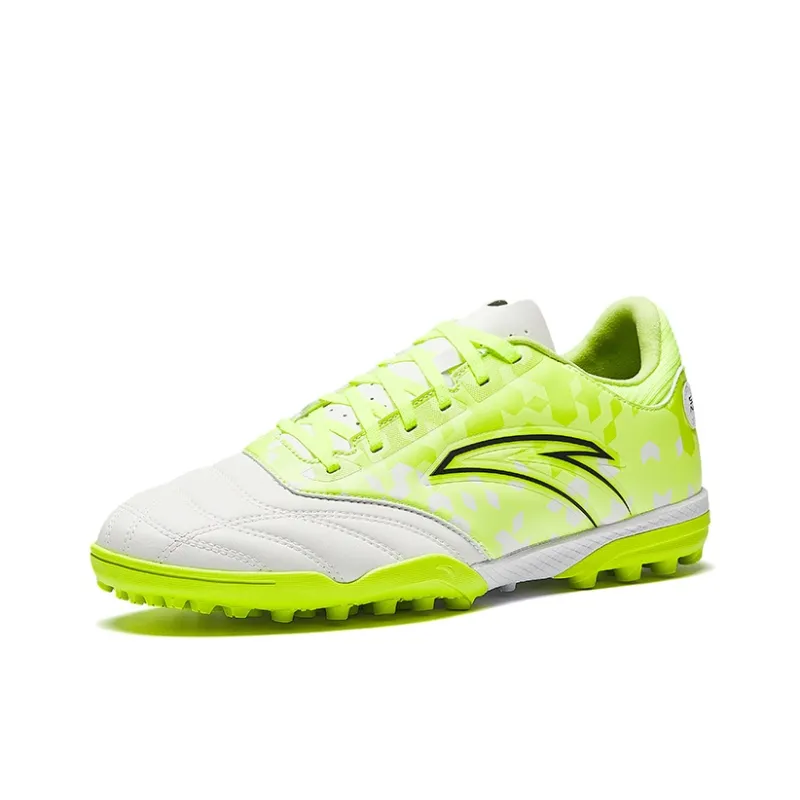 Anta TF Rubber Broken Studs Abrasion-Resistant Slip-Resistant Soccer Shoes Men's White Green-1
