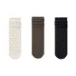 (3) Autumn and Winter Ruffle Spot Wild Socks Combo (3) (Milk White+Coffee Brown+Black)