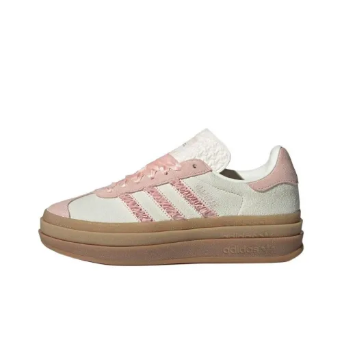 Adidas Originals GAZELLE BOLD Anti Slip Wear Resistant Low Top Skateboard Shoes Women's Ivory White