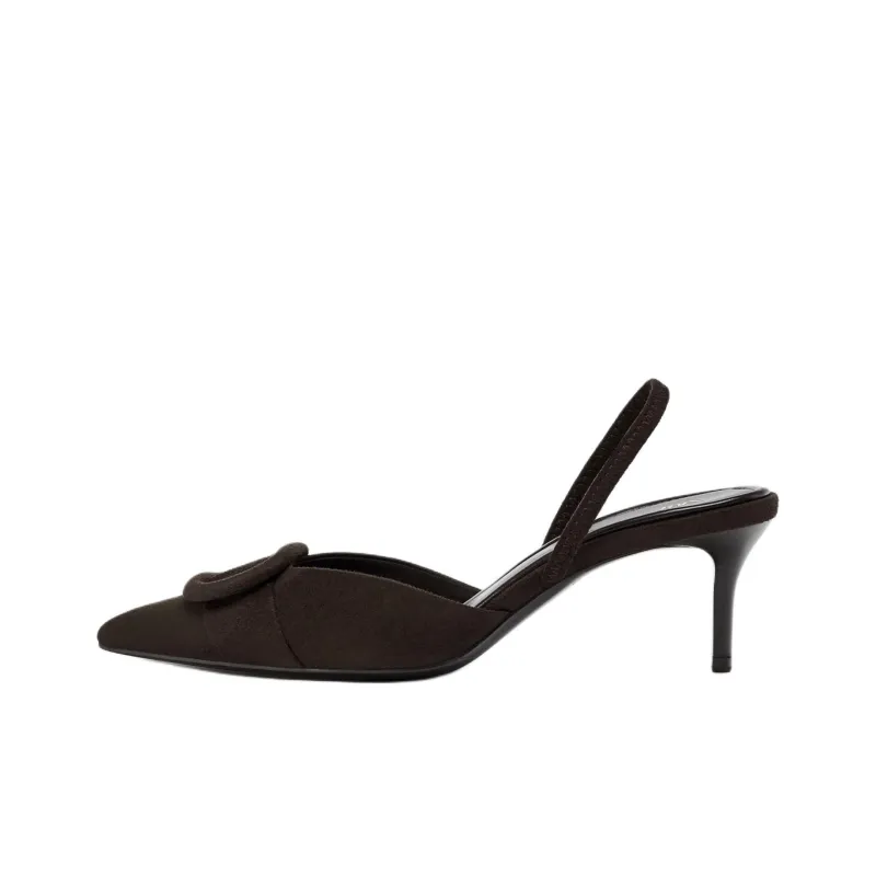 ZARA Slim Heel High Heels Women's Brown-0
