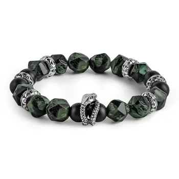 Cuud Bird Pattern Stone Bracelets Men's