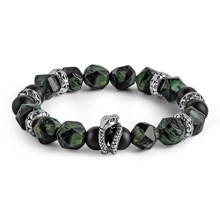 Cuud Bird Pattern Stone Bracelets Men's-0