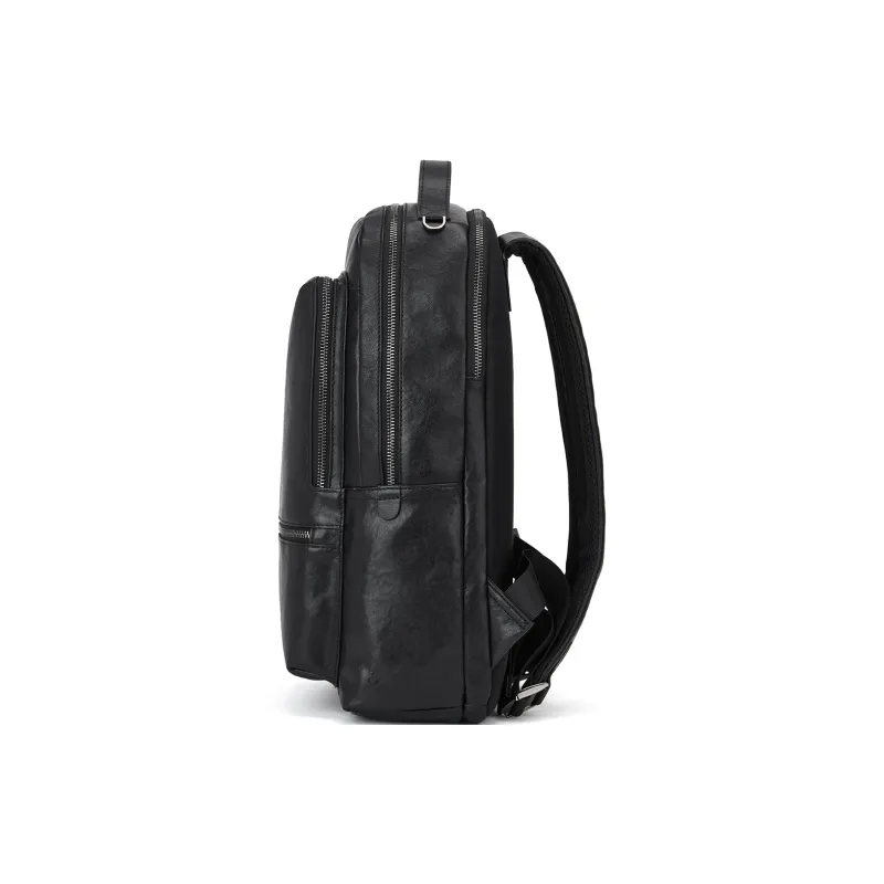 ROBERTA DI CAMERINO Cow Leather Backpack Medium Size Men's Black-2