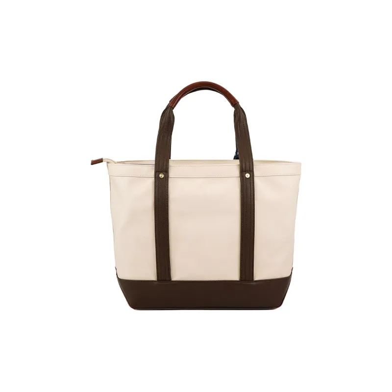BEVERLY HILLS POLO CLUB Polyurethane Handbag Women's Ivory With Dark Brown Accents-2