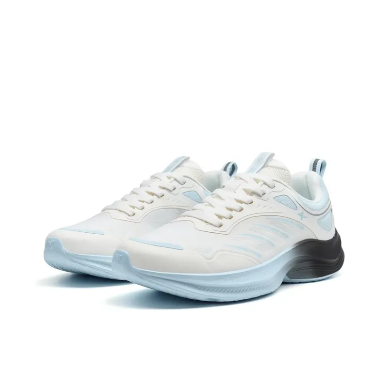 XTEP Durable Breathable Coverage Low-Top Casual Running Shoes Men's White Blue-2